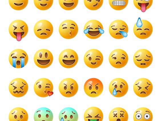 Box grid of different facial emojis