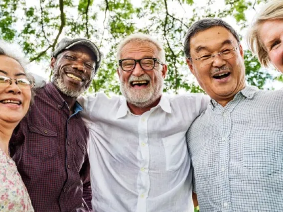 group of older adults laughing