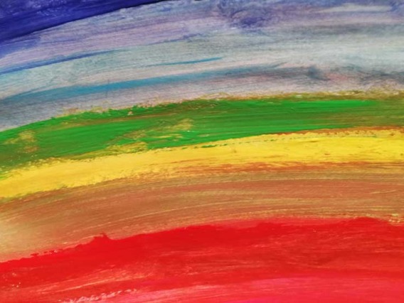 Rainbow smudge painting
