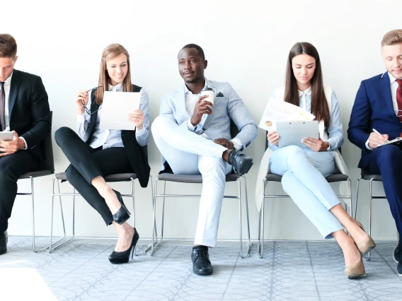 people waiting for an interview