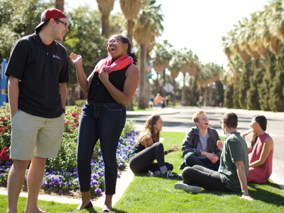 Students outside of old main