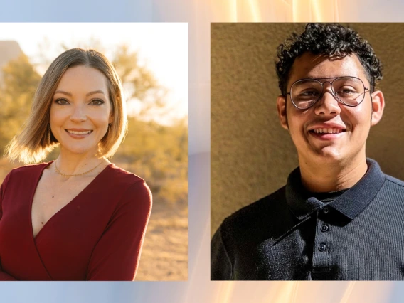 Undergraduates Angela White and Patrick Quintero