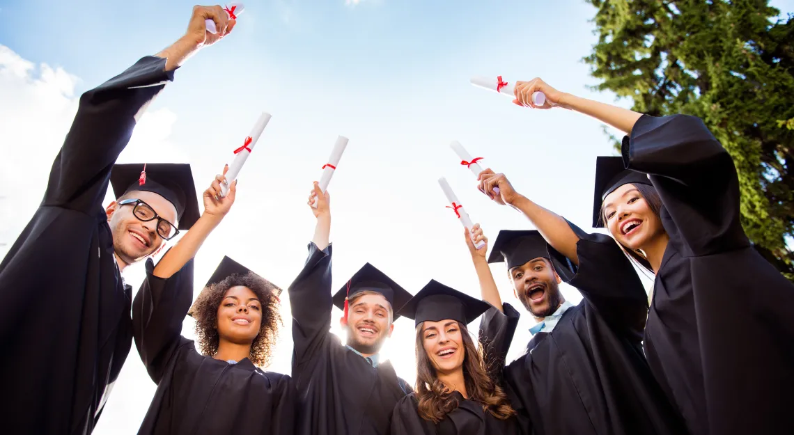 students at graduation