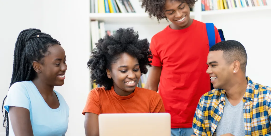 students editing assignment