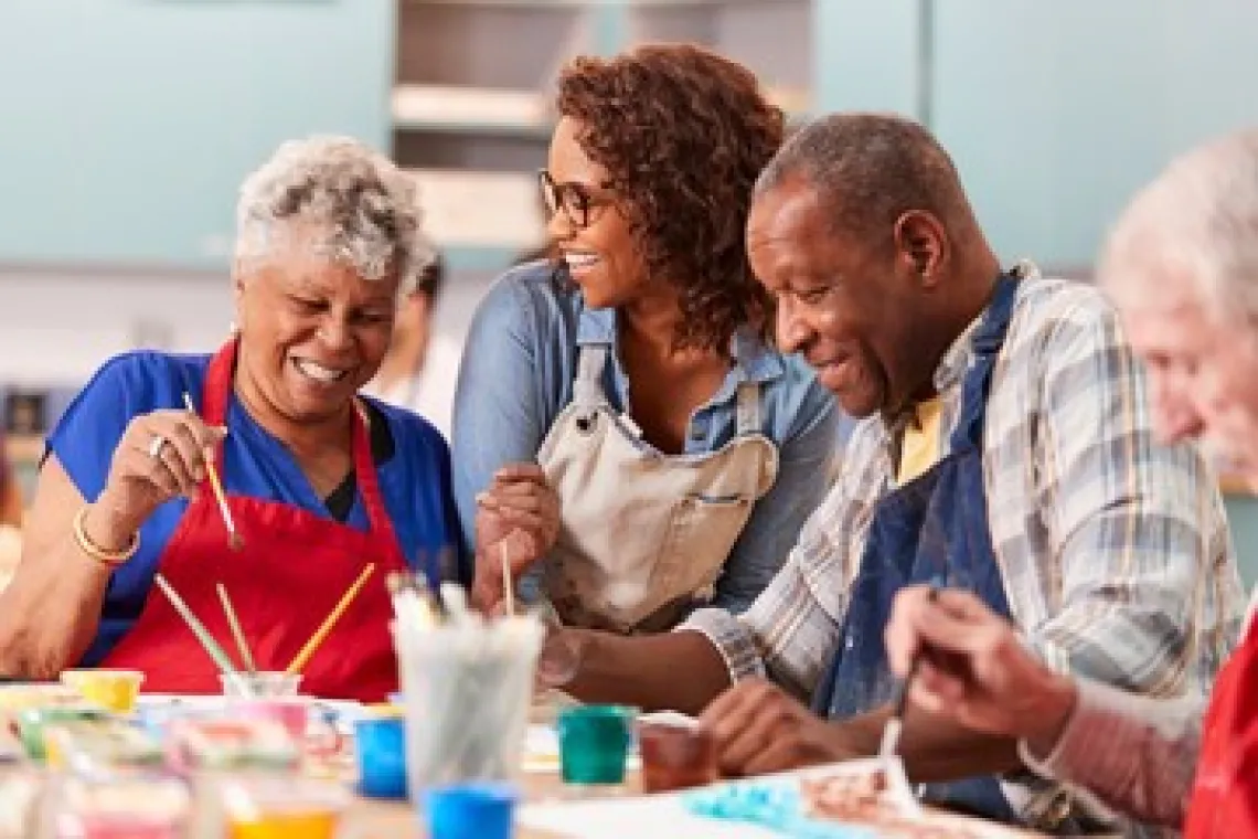 older adults painting