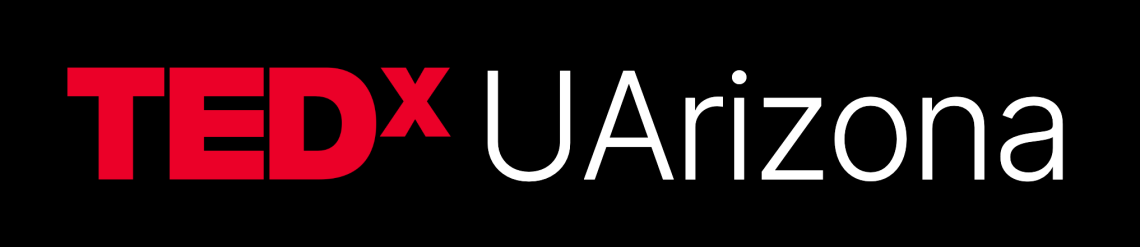 Logo - TEDxUArizona - black background with red and white text