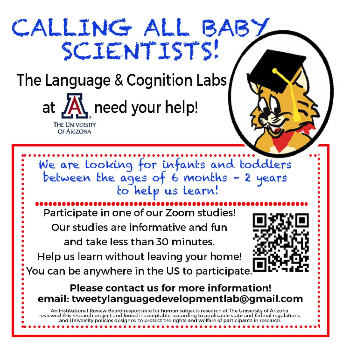 Tweety lab call for participants