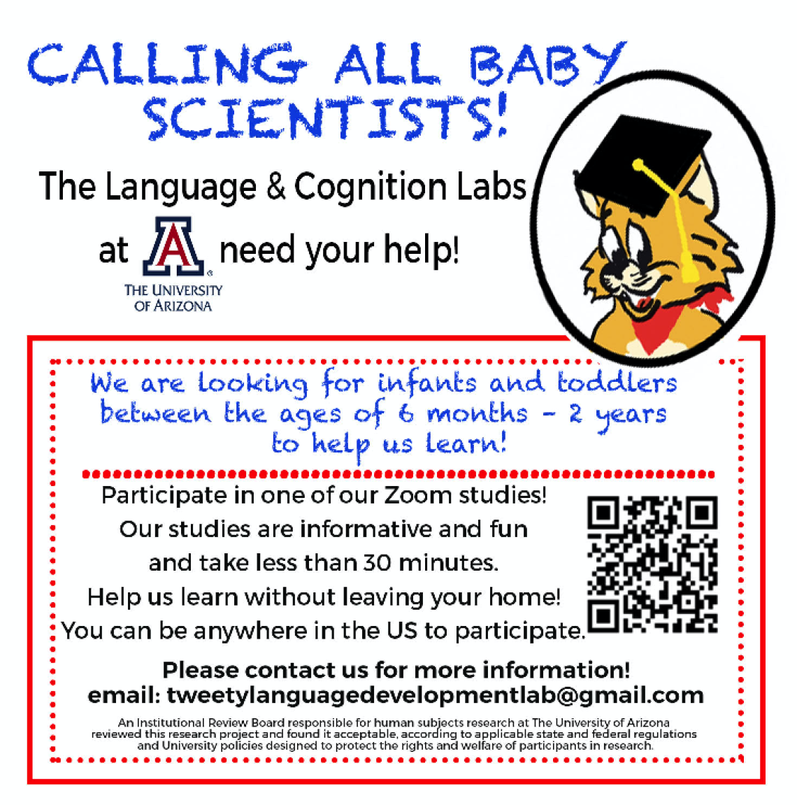 Tweety lab call for participants