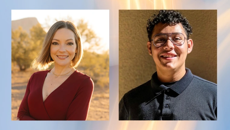 Undergraduates Angela White and Patrick Quintero