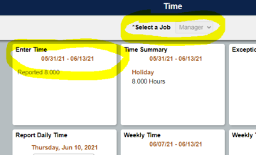 UAccess - Time - Select Job