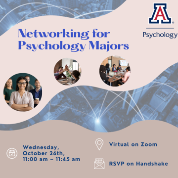 Flier for Networking for Psychology Majors Event