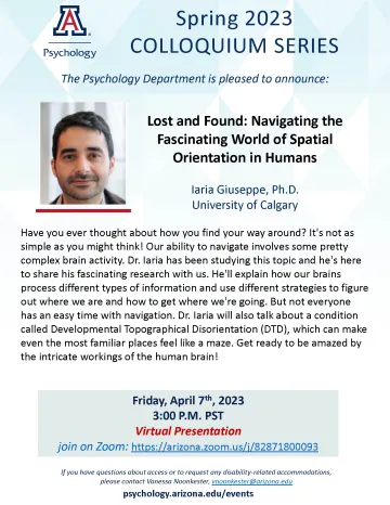 Event - Colloquium - Giuseppe - Navigating Spatial Orientation - April 7th, 2023