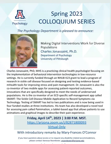 Event - Colloquium - Jonassaint - Digital Interventions for Diverse Populations on April 14th