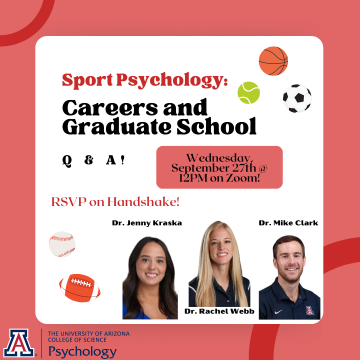 Event - Flyer with red border and photos of guest speakers - Sport Psychology - September 27th 2023
