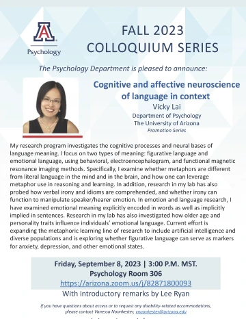 Colloquium - Flyer - Lai - Neuroscience of Language (09.08.23)