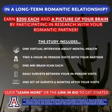Saguaro nighttime silhouette background with Research Study Flyer for the Couples Study (AKA CLOSE study)