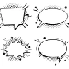 Variety of black and white speech bubbles